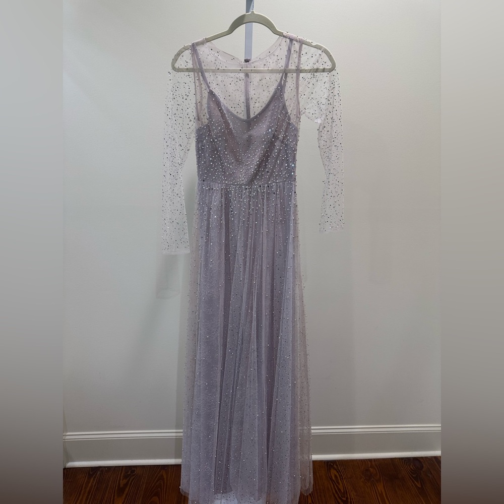 Mac Duggal 50692 Violet Sequin Beaded Gown Size 2 NWT Prom Formal Dress